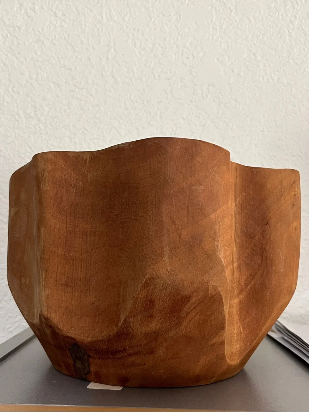 Pottery Barn Large Mango Wood Rustic Hand Carved Wood Bowl Free Form